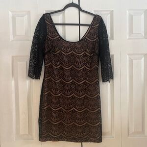 Guess by Marciano 3/4 length sleeve black lace dress